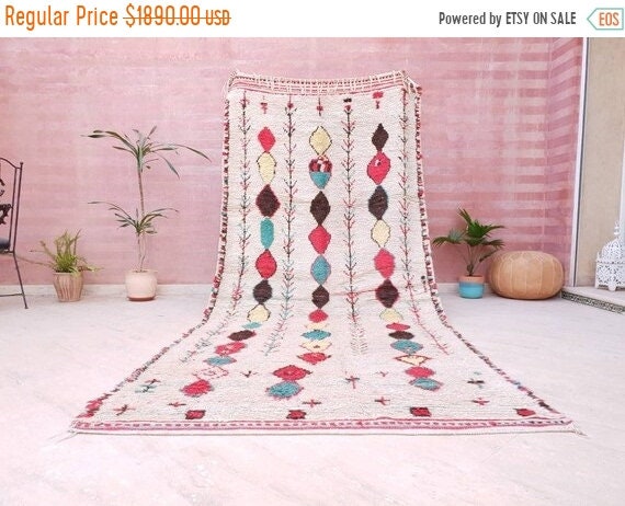 Vintage Azilal Berber Rug 5x11, Large Moroccan Handmade Rug