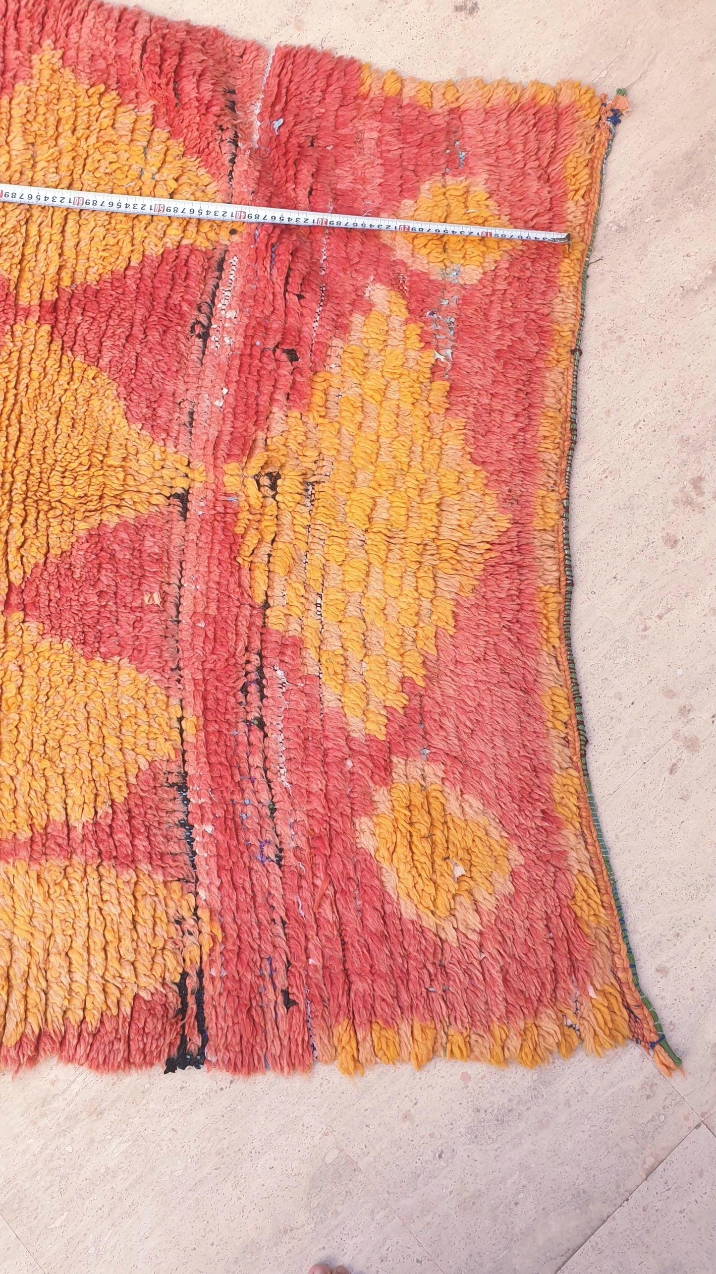 Vintage Boujaad Runner Rug, 4.2x12.1, Handwoven Moroccan Wool Rug
