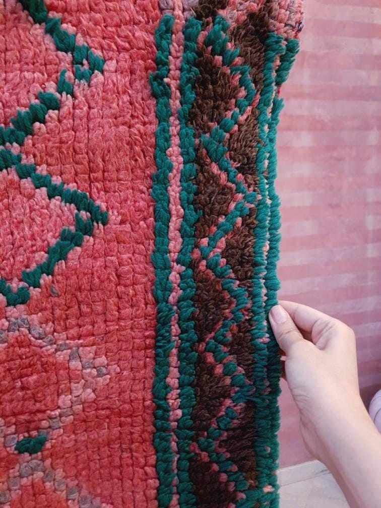 Vintage Blush Boujaad Rug, Moroccan Runner Rug 2.8x9.2 ft