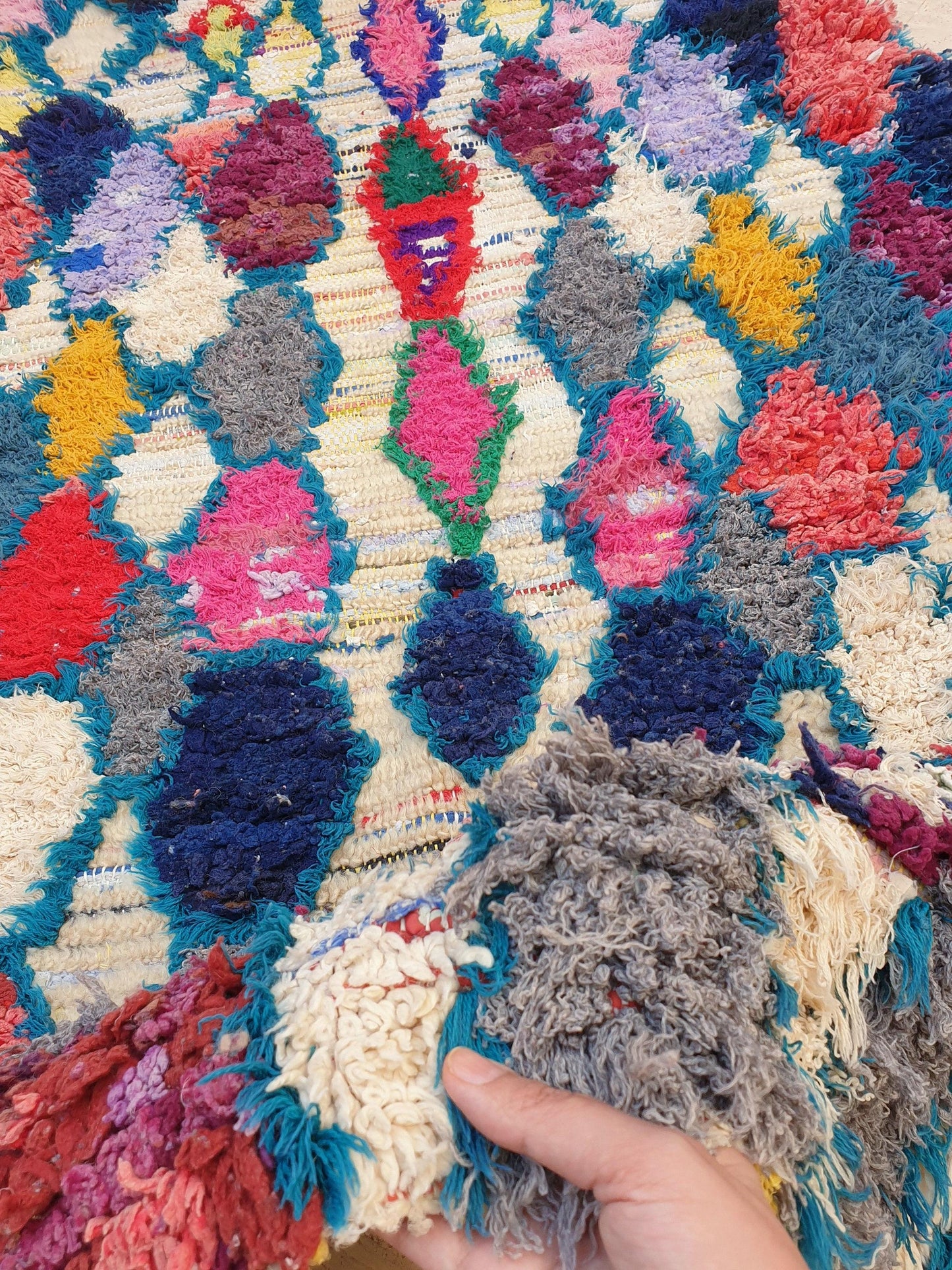 Vintage Moroccan Rug 3x5.7 Gorgeous Vintage Boujaad Rug | Wool Berber Azilal Rug | Rare Tribal rug | accent rug