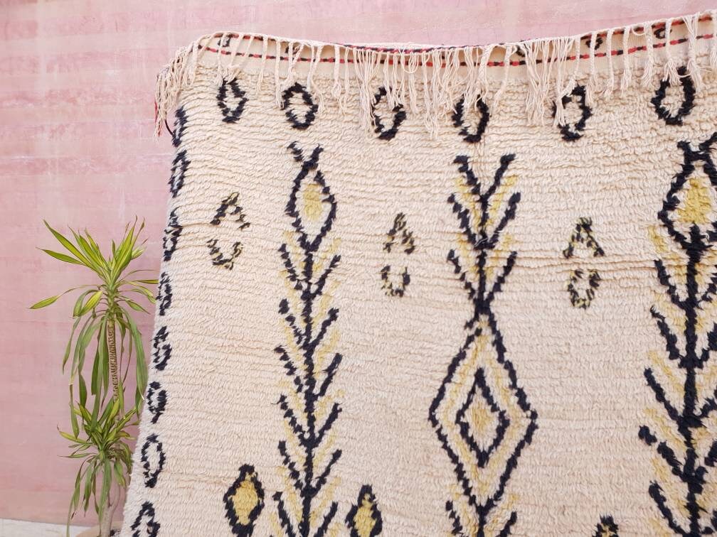 Vintage Berber Rug, 4.8x9.5, Antique Moroccan Azilal Rug