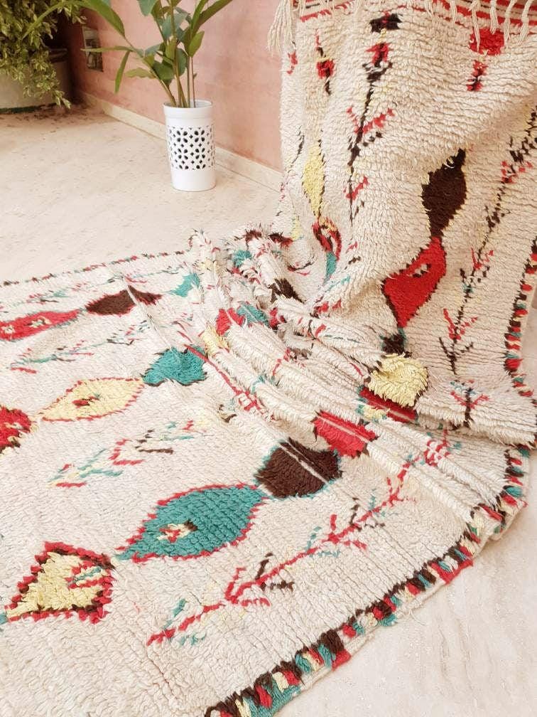 Vintage Azilal Berber Rug 5x11, Large Moroccan Handmade Rug