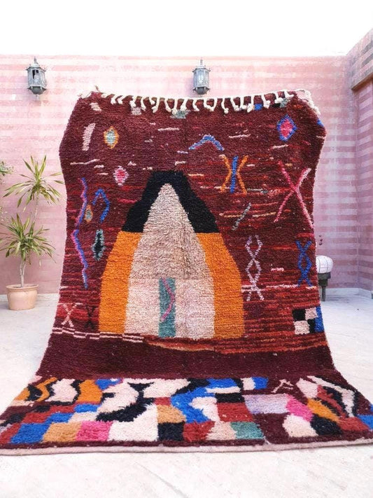 Gorgeous Moroccan Rug "Refuge" 5.7x8.4 Boujaad rug  Handmade Berber Rug, beni ourain rug Super Pretty Wool rug