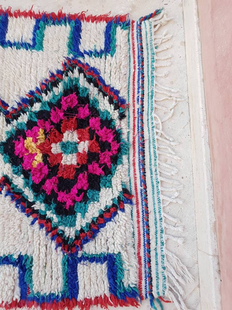 Vintage Azilal Moroccan Rug, Berber Runner Rug (3.3x6.5)