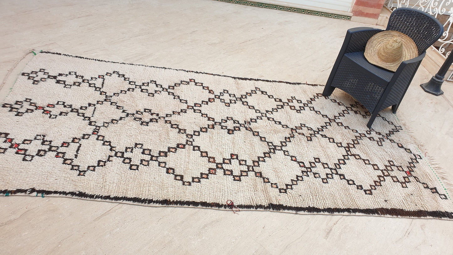 Vintage Berber Azilal Rug 5x10.5, Beige Moroccan Rug