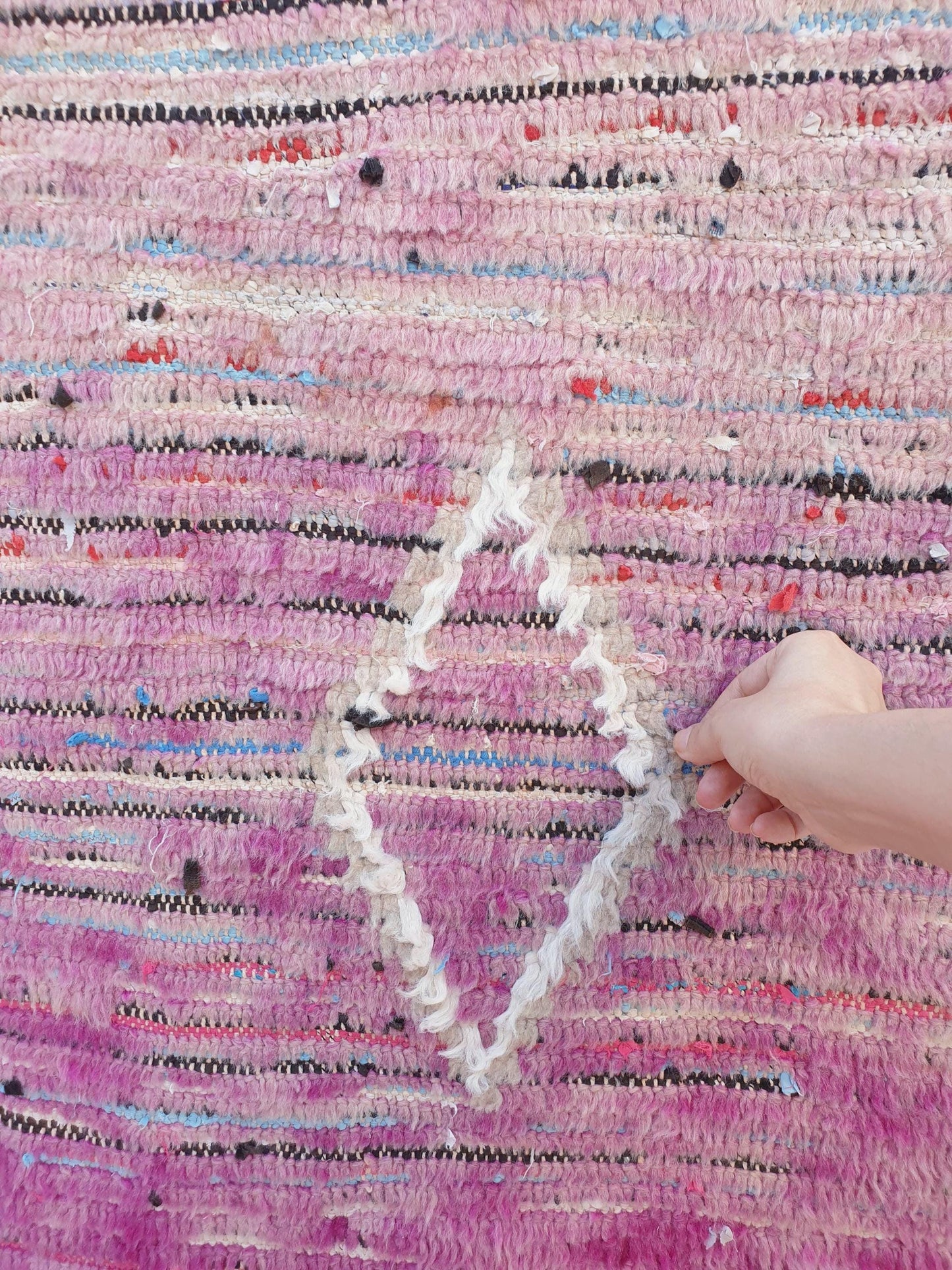 Vintage Moroccan Runner Rug 3.2x10  Gorgeous Boujaad Rug "Purple Dream" Runner rug Blush mauve Lavender rug