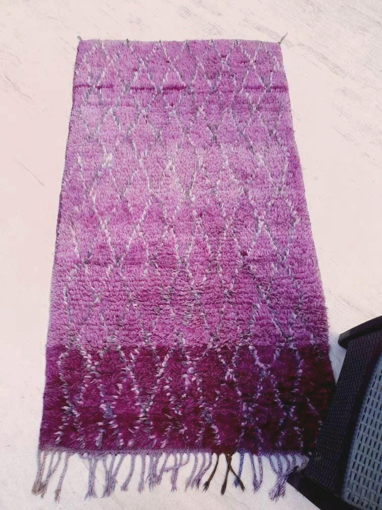 Vintage Moroccan Rug 3.5x6.2 Gorgeous Purple Boujaad rug, Tribal rug, Unique rug,  purple wool rug boujaad Wool rug