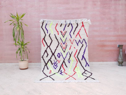 Genuine Berber Azilal Rug, Handwoven Moroccan Wool Rug (3.3x6 ft)