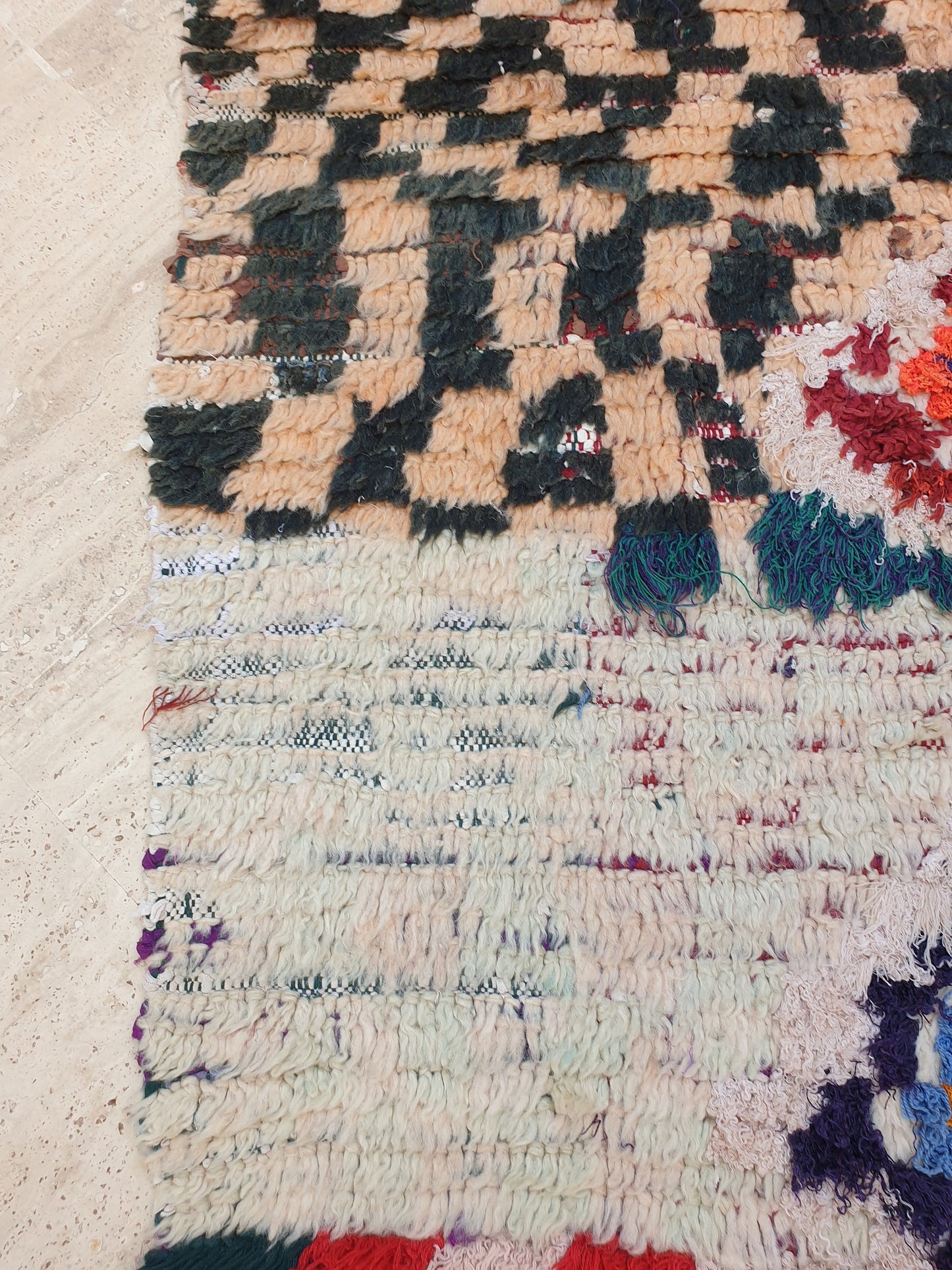 Vintage Moroccan rug 3.8x7.6 "Sahara" Unique Boujaad Rug Collector vintage boujad rug beni ourain rug