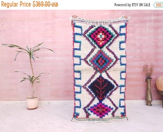 Vintage Azilal Moroccan Rug, Berber Runner Rug (3.3x6.5)