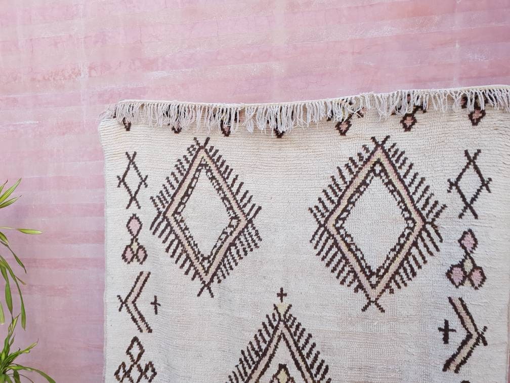 Vintage Moroccan Azilal Rug, Berber Bedroom Living Room Rug (4.5x9.3 ft)