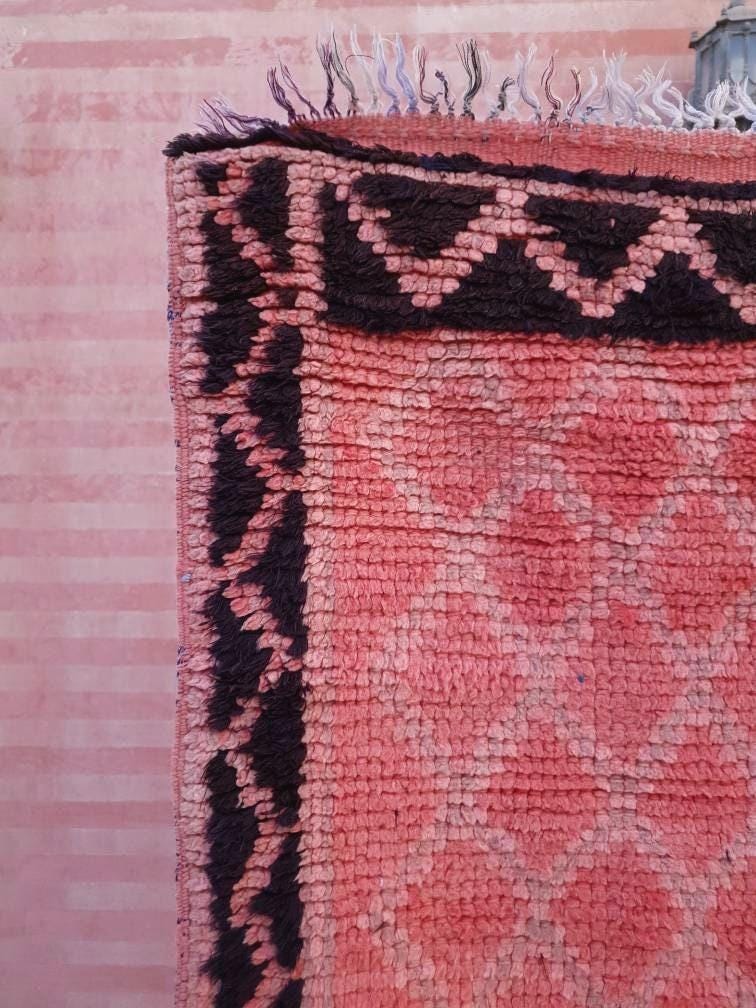 Vintage Blush Boujaad Rug, Moroccan Runner Rug 2.8x9.2 ft