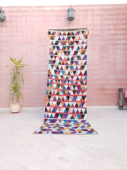 Vintage Berber Runner Rug, Colorful Hallway Rug (2.5x8 ft)