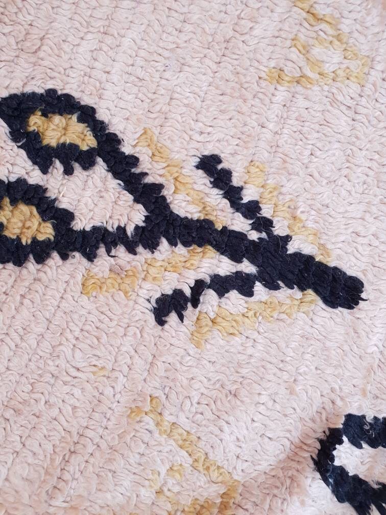 Vintage Berber Rug, 4.8x9.5, Antique Moroccan Azilal Rug