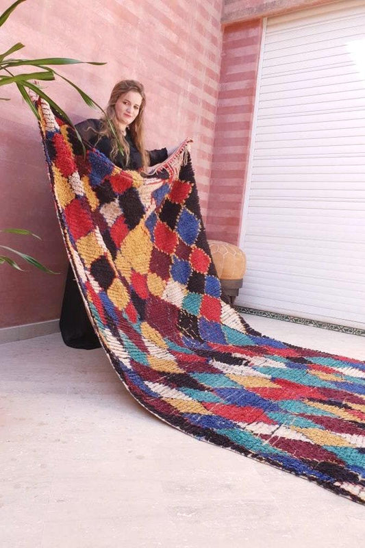 Vintage Berber Azilal Rug, Colorful Moroccan Rug (5.2x9.5 ft)