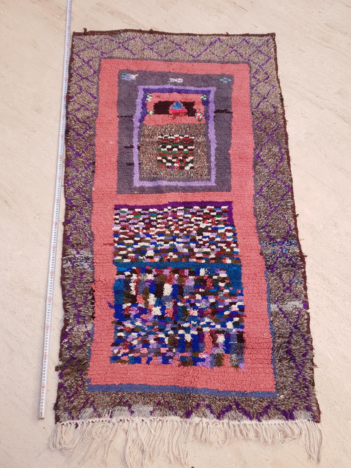 Unique Moroccan Handmade Rug 3.1x5.6 Vintage Berber Art Piece rug