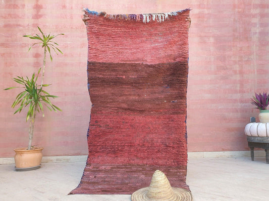 Vintage Boujaad Runner Rug (3.2x6.2 ft) | Terracotta Coral Pink Accent