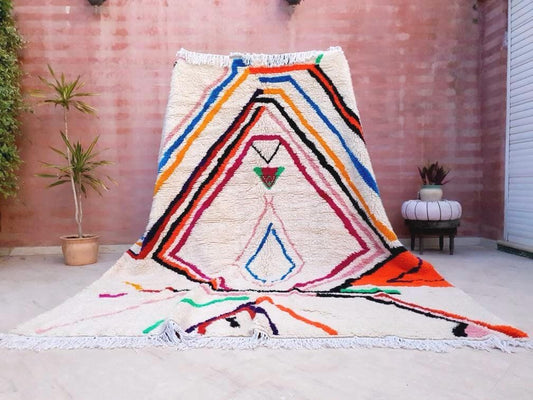 Softest Moroccan rug, 8.3x10 Gorgeous Large Azilal rug Authentic Berber morrocan rug Colorful rug bedroom rug