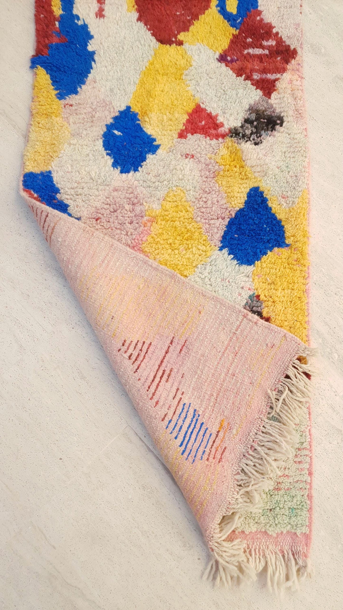 Gorgeous Moroccan Rug 2.5x10  Unique Boujaad runner rug, Colorful Artistic rug, Abstract Wool Hallway rug
