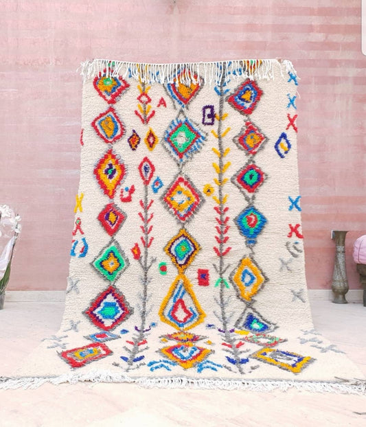 Moroccan rug, 5x8.5 "Fine Azilal Rug "Oil Painting" Artist rug, designer rug berber colorful rug morrocan rug bedroom rug