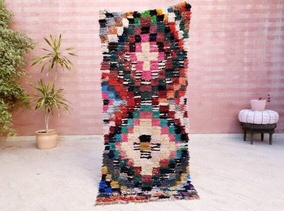 Vintage Boujaad Moroccan Runner Rug, Berber Hallway Rug (2.7x6.2 ft)