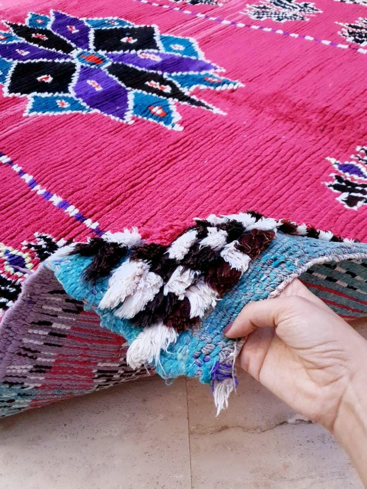 Gorgeous Moroccan Rug, Hot Pink Berber Rug 5.9x9 Unique boujaad rug, Morrocan runner rug handmade bohemian rug