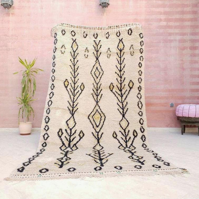 Vintage Berber Rug, 4.8x9.5, Antique Moroccan Azilal Rug
