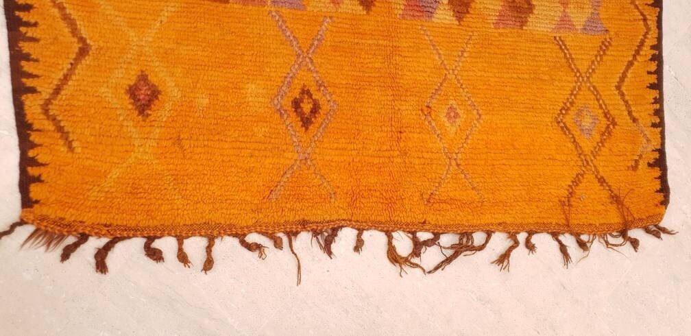 Stunning Tangerine Orange Berber rug bedroom rug living room rug 5.1x11.5 Rarest Color Moroccan Tribal Rug