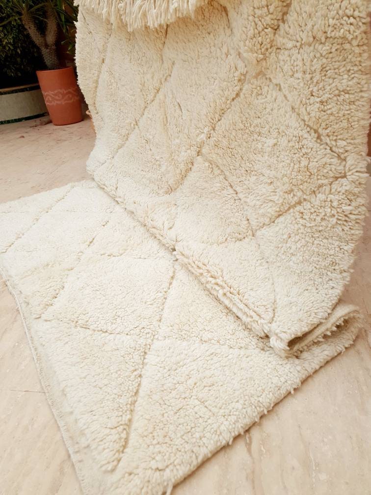 Thick Moroccan Rug 5.3x6.1 Genuine Beni Ouarain rug, Perfect Living Room, Bedroom or Nursery Rug
