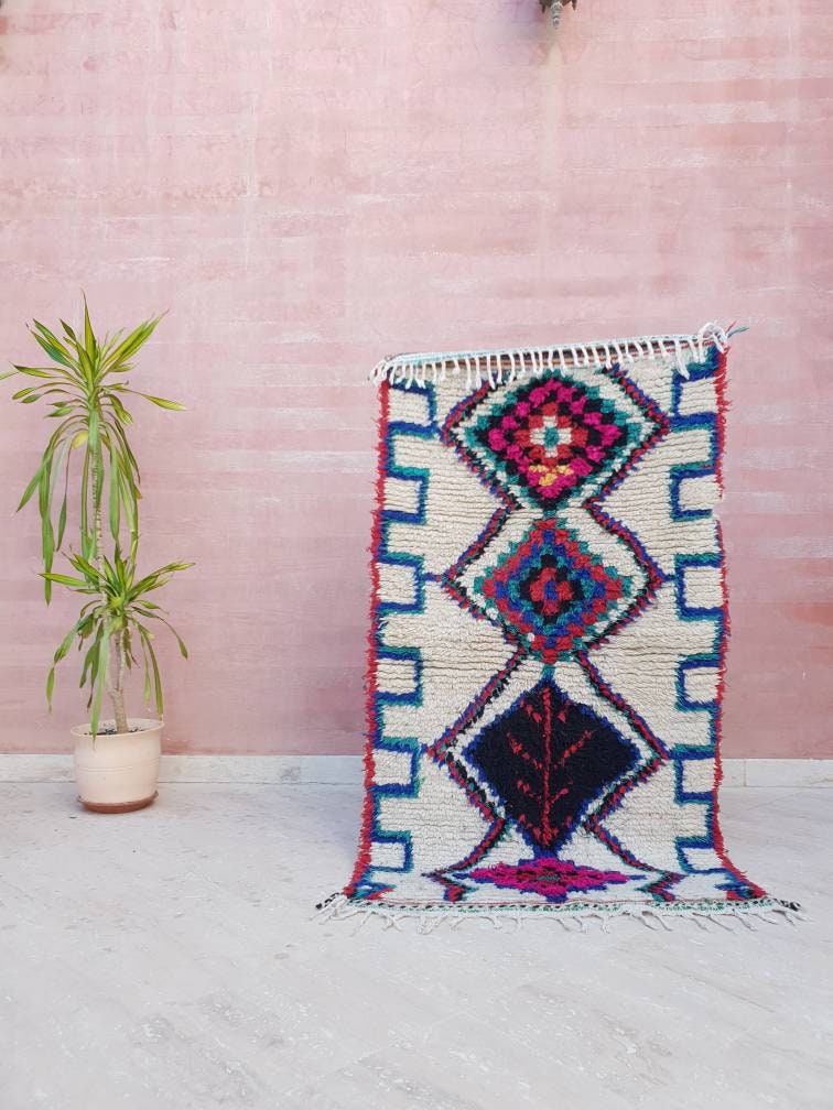 Vintage Azilal Moroccan Rug, Berber Runner Rug (3.3x6.5)