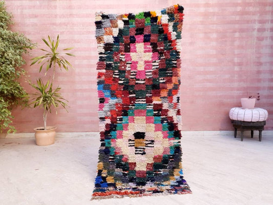 Vintage Boujaad Moroccan Runner Rug, Berber Hallway Rug (2.7x6.2 ft)