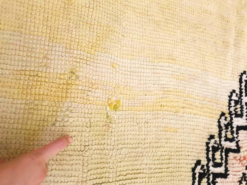 Precious Moroccan Rug 6.6x13 Vintage Boujaad rug, Gaudi Artistic rug, Large yellow mustard rug, Unique Boujad rug
