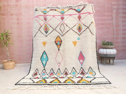 Gorgeous Moroccan Rug Finest Soft Moroccan Rug by ME 5.3x7.3 Berber Azilal Rug, beni ourain rug, Nursery rug