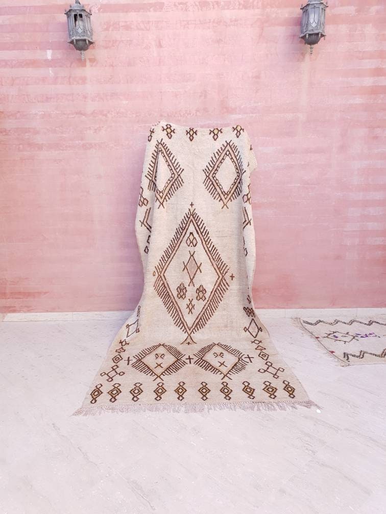 Vintage Moroccan Azilal Rug, Berber Bedroom Living Room Rug (4.5x9.3 ft)