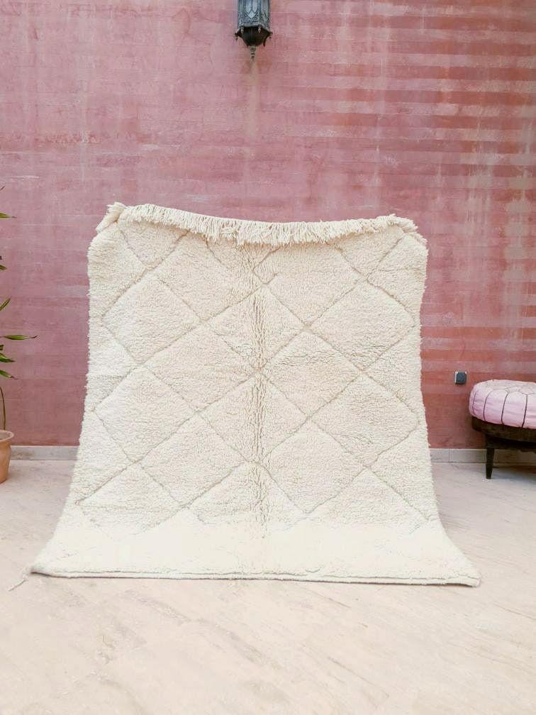 Thick Moroccan Rug 5.3x6.1 Genuine Beni Ouarain rug, Perfect Living Room, Bedroom or Nursery Rug