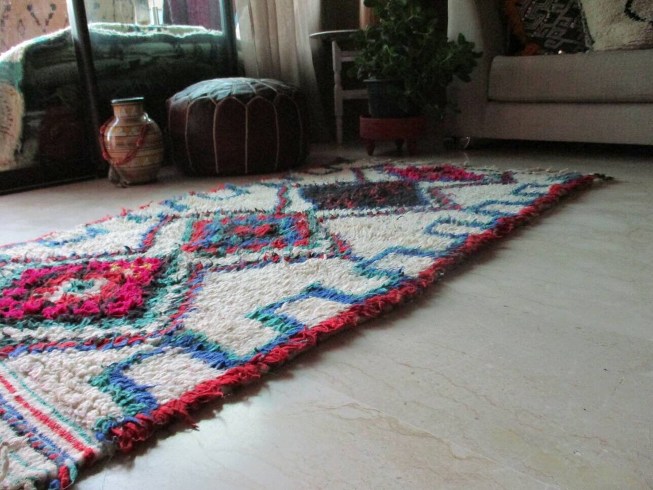 Vintage Azilal Moroccan Rug, Berber Runner Rug (3.3x6.5)