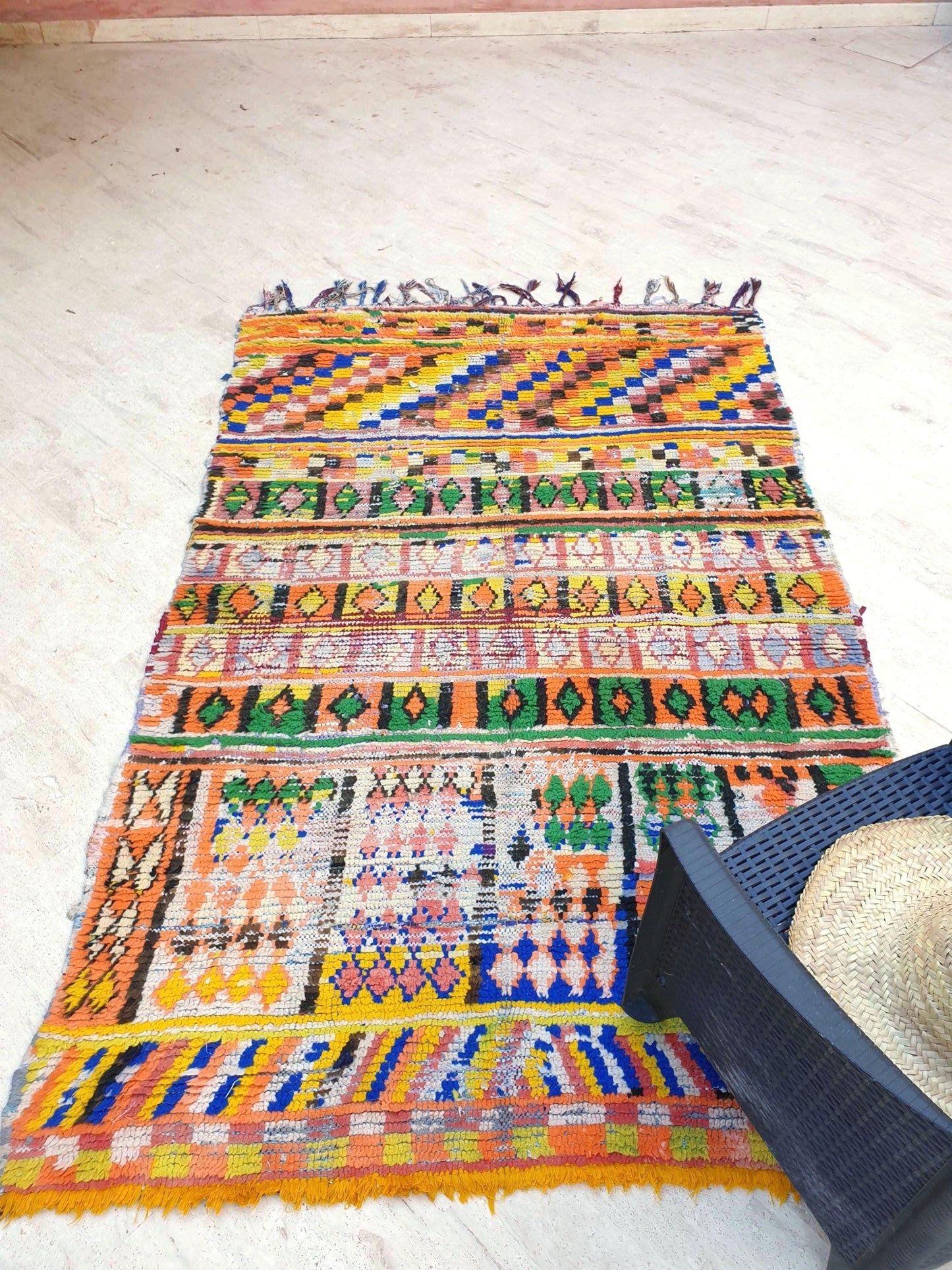 Vintage Moroccan Rug 5x7.5 Gorgeous Midcentuy Rug | Vintage Boujaad Rug | Boujad Rug | Bedroom rug