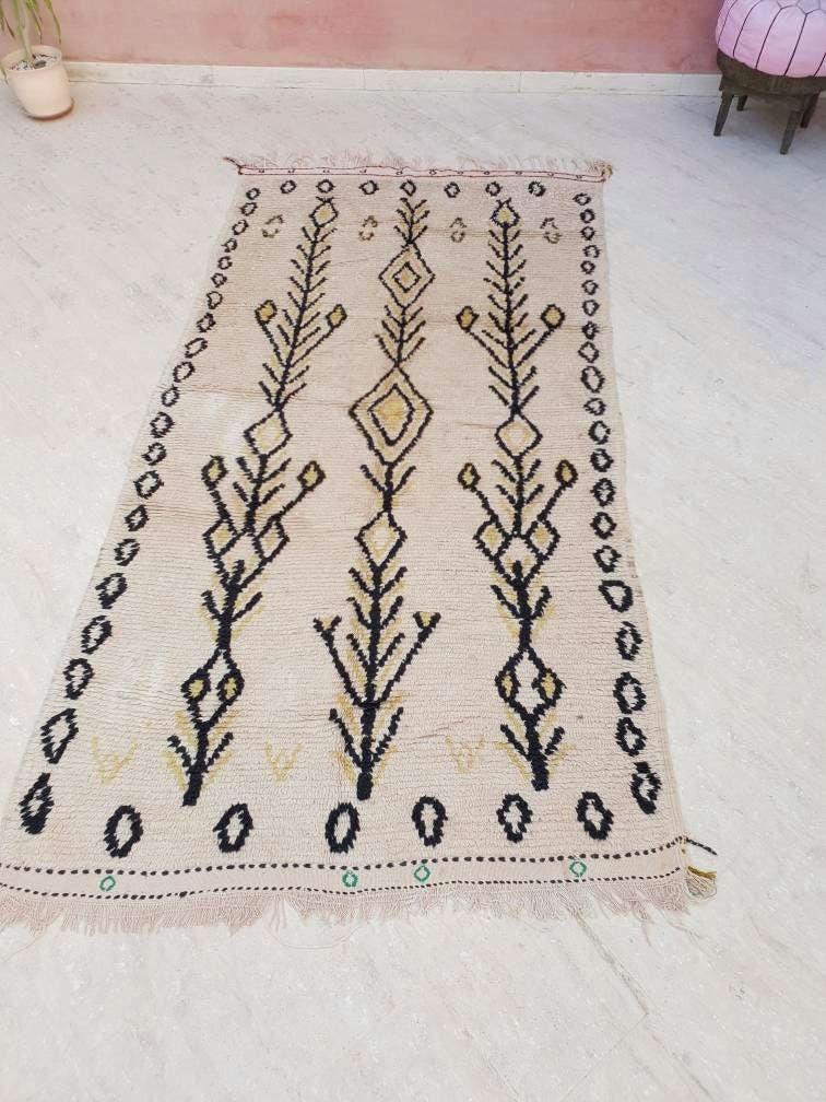 Vintage Berber Rug, 4.8x9.5, Antique Moroccan Azilal Rug