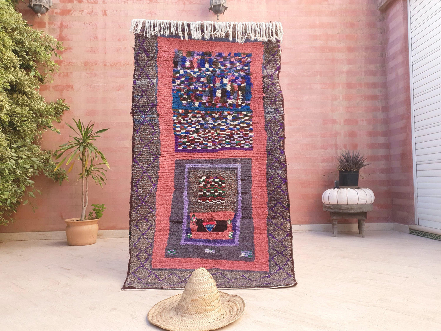 Unique Moroccan Handmade Rug 3.1x5.6 Vintage Berber Art Piece rug