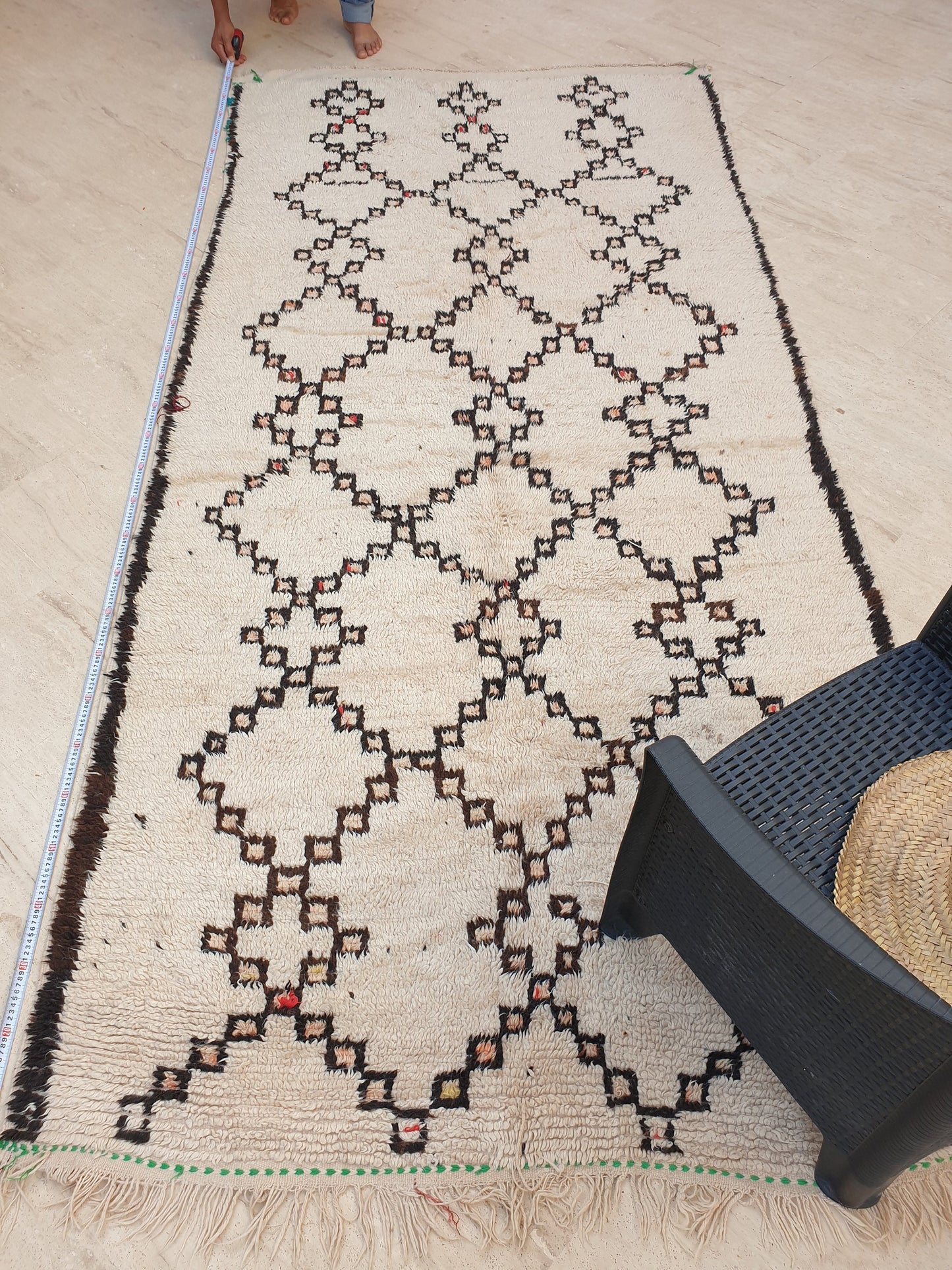 Vintage Berber Azilal Rug 5x10.5, Beige Moroccan Rug