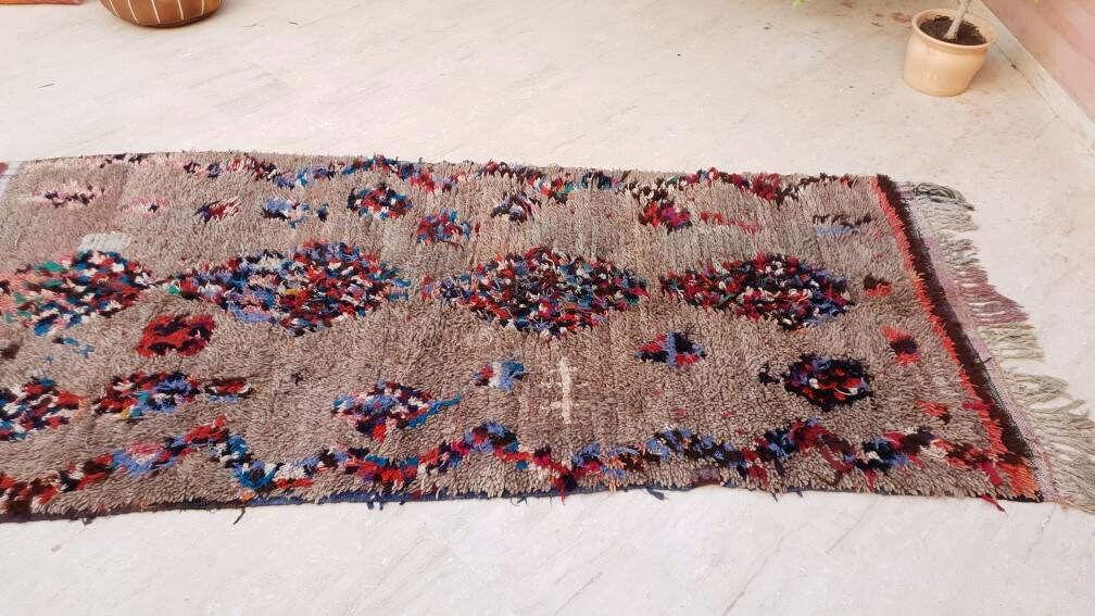 Vintage Moroccan Rug 4.8x10.3 Gorgeous trubal rug, wool berber rug, boujad rug handmade rug living room berber rug