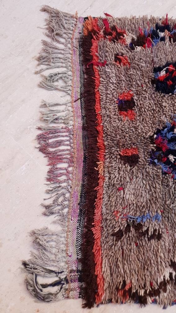 Vintage Moroccan Rug 4.8x10.3 Gorgeous trubal rug, wool berber rug, boujad rug handmade rug living room berber rug