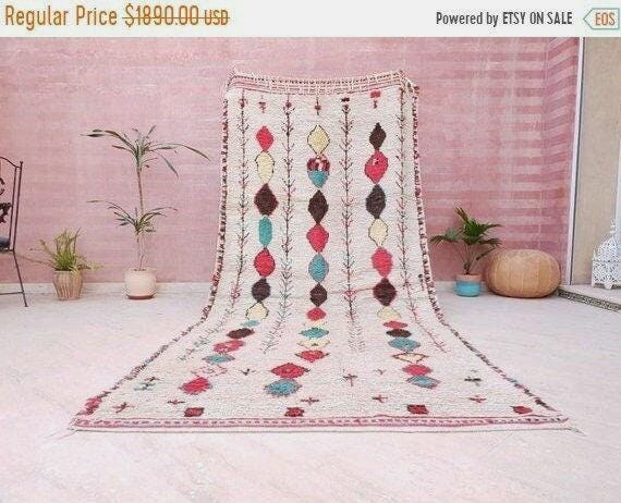 Vintage Azilal Berber Rug 5x11, Large Moroccan Handmade Rug