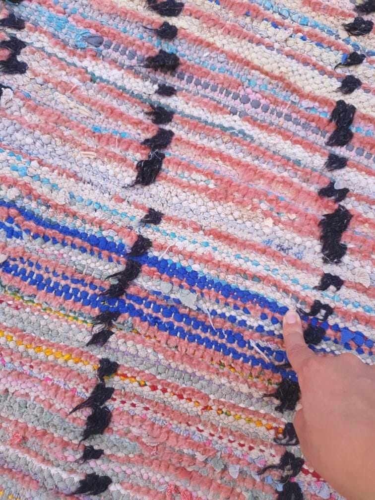 Vintage Moroccan Rug 3.2x10 Gorgeous Pink boujaad runner rug blush pink berber runner rug boujad kitchen rug