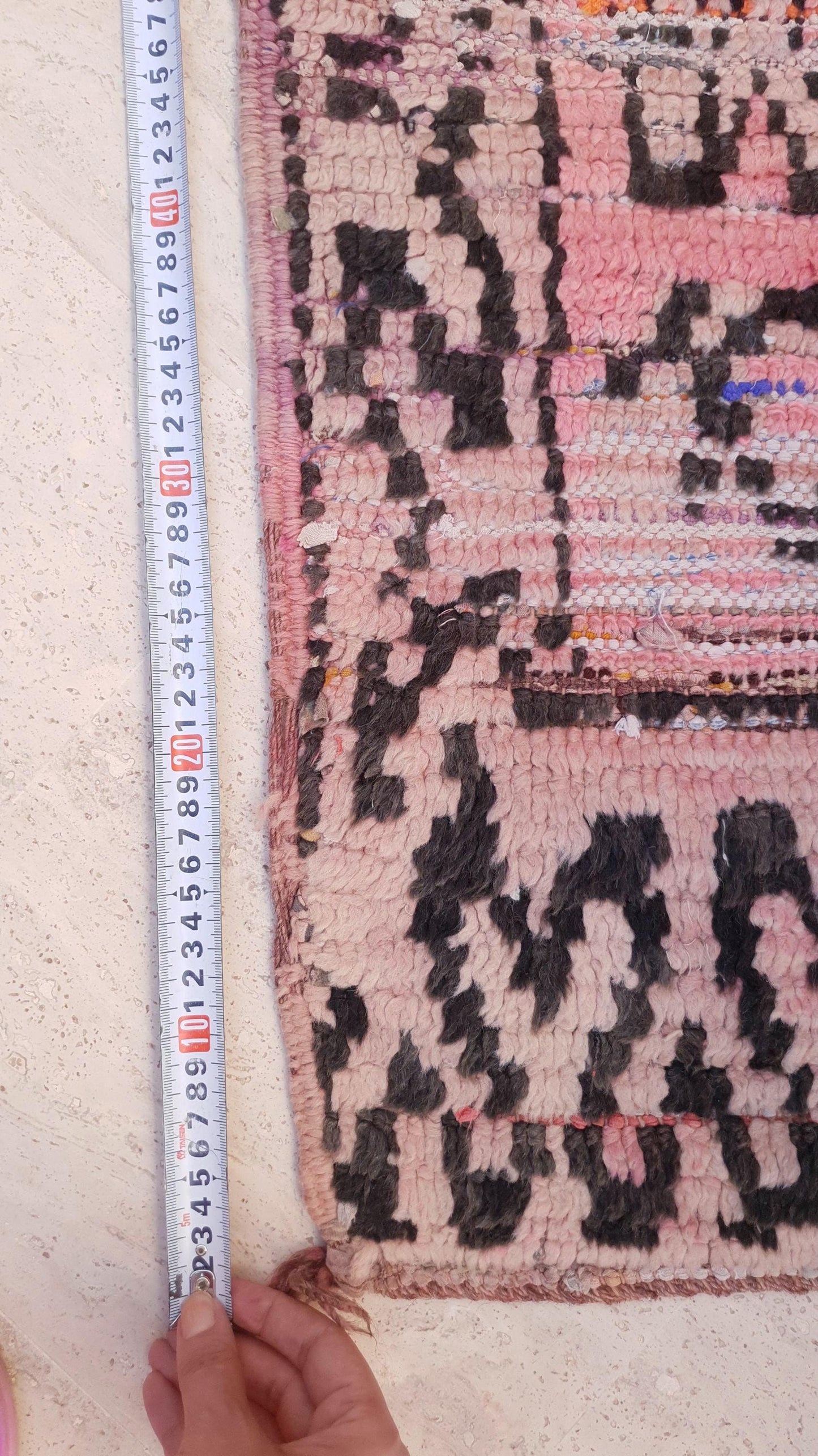Vintage Moroccan Runner Rug, Faded Pink Boujaad Runner 3.1x7.8  Blush Pink Berber Rug, Rare Tribal Moroccan rug, Old Rose Bohemian Beauty