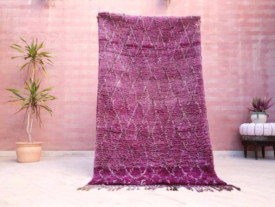 Vintage Moroccan Rug 3.5x6.2 Gorgeous Purple Boujaad rug, Tribal rug, Unique rug,  purple wool rug boujaad Wool rug