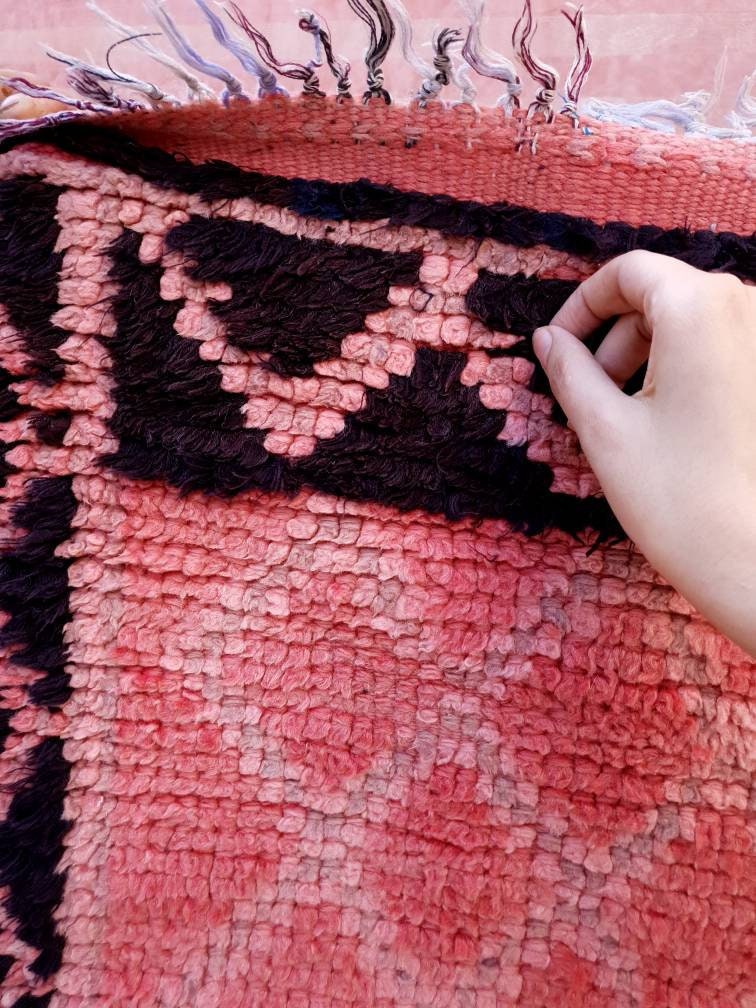 Vintage Blush Boujaad Rug, Moroccan Runner Rug 2.8x9.2 ft