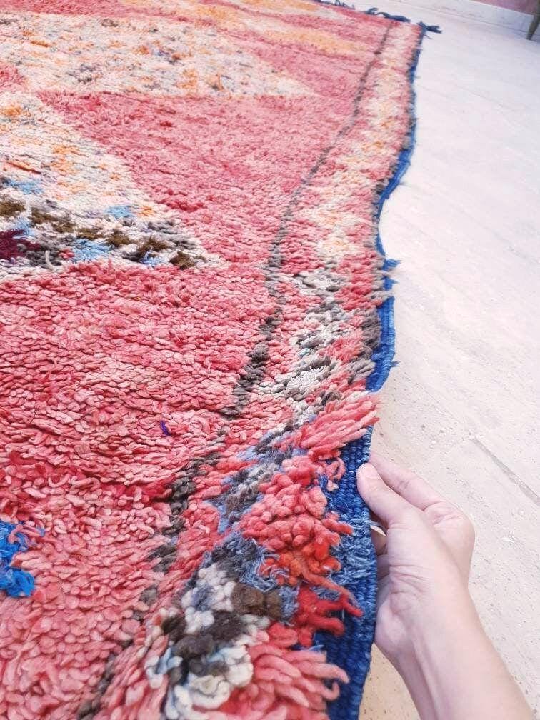 Gorgeous Vintage Moroccan Rug 5x11.5 Marvelous Vintage Boujaad rug | Large Berber rug boujad rug blush beni ourain rug