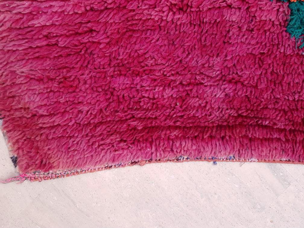 Vintage Moroccan rug 3.5x8.5 | incredible blush Boujaad rug | morrocan Boujad rug | antique area rug | Entry hallway rug