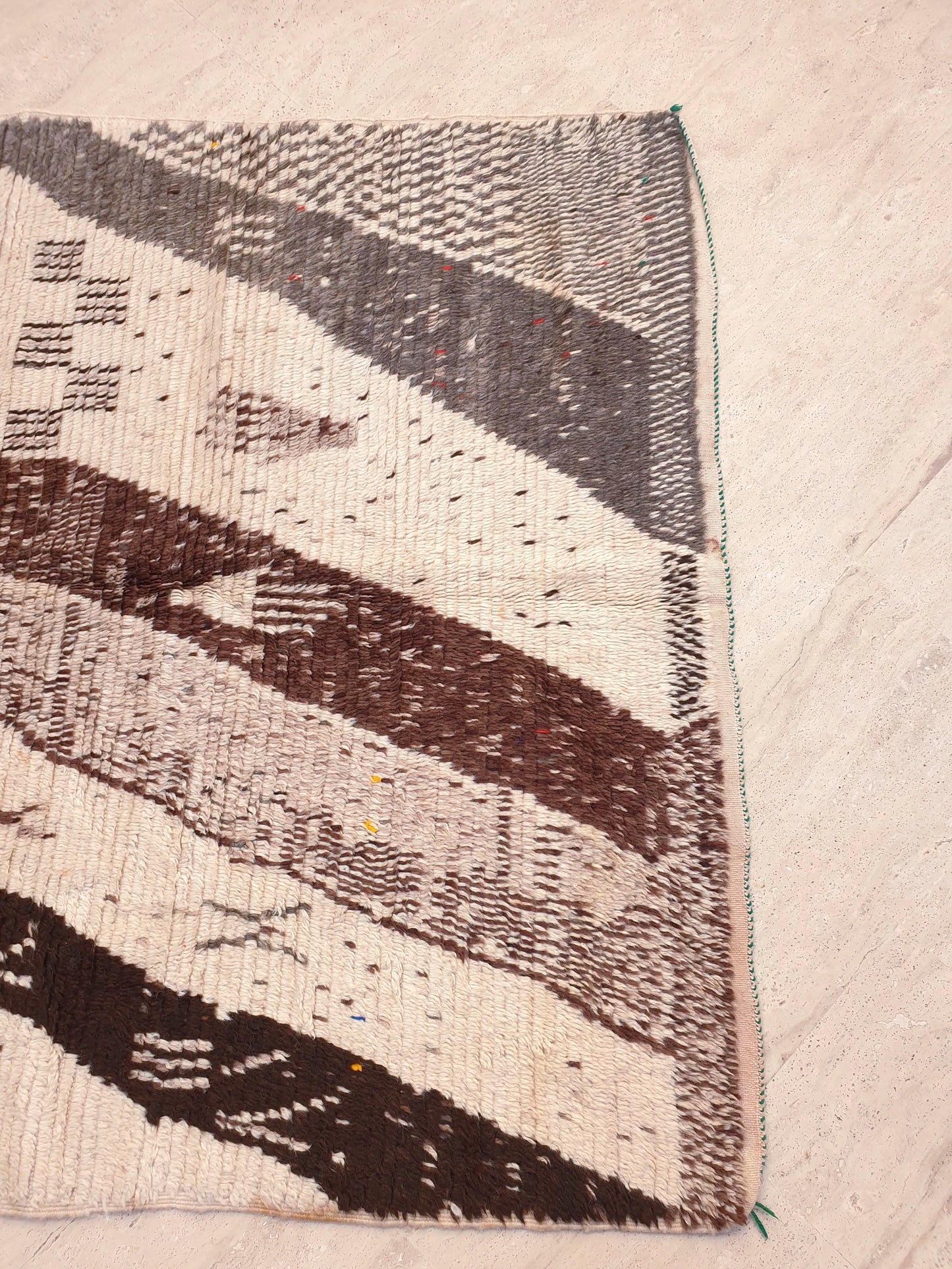 Vintage Moroccan Azilal Rug, Earth Tone Wool Rug, Tribal Art 4.5x8.2